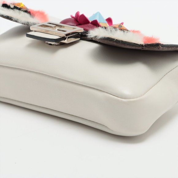 FENDI Leather Micro Monster Baguette Crossbody/Clutch Bag - Picture 3 of 11